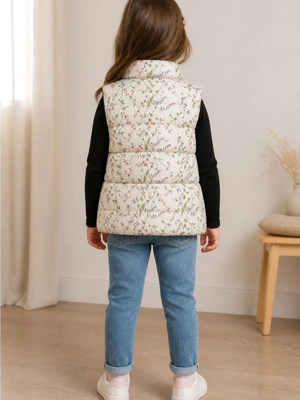 Baby Gap Floral Puffer Vest Toddler 4Y Quilted Lightweight Girls Jacket